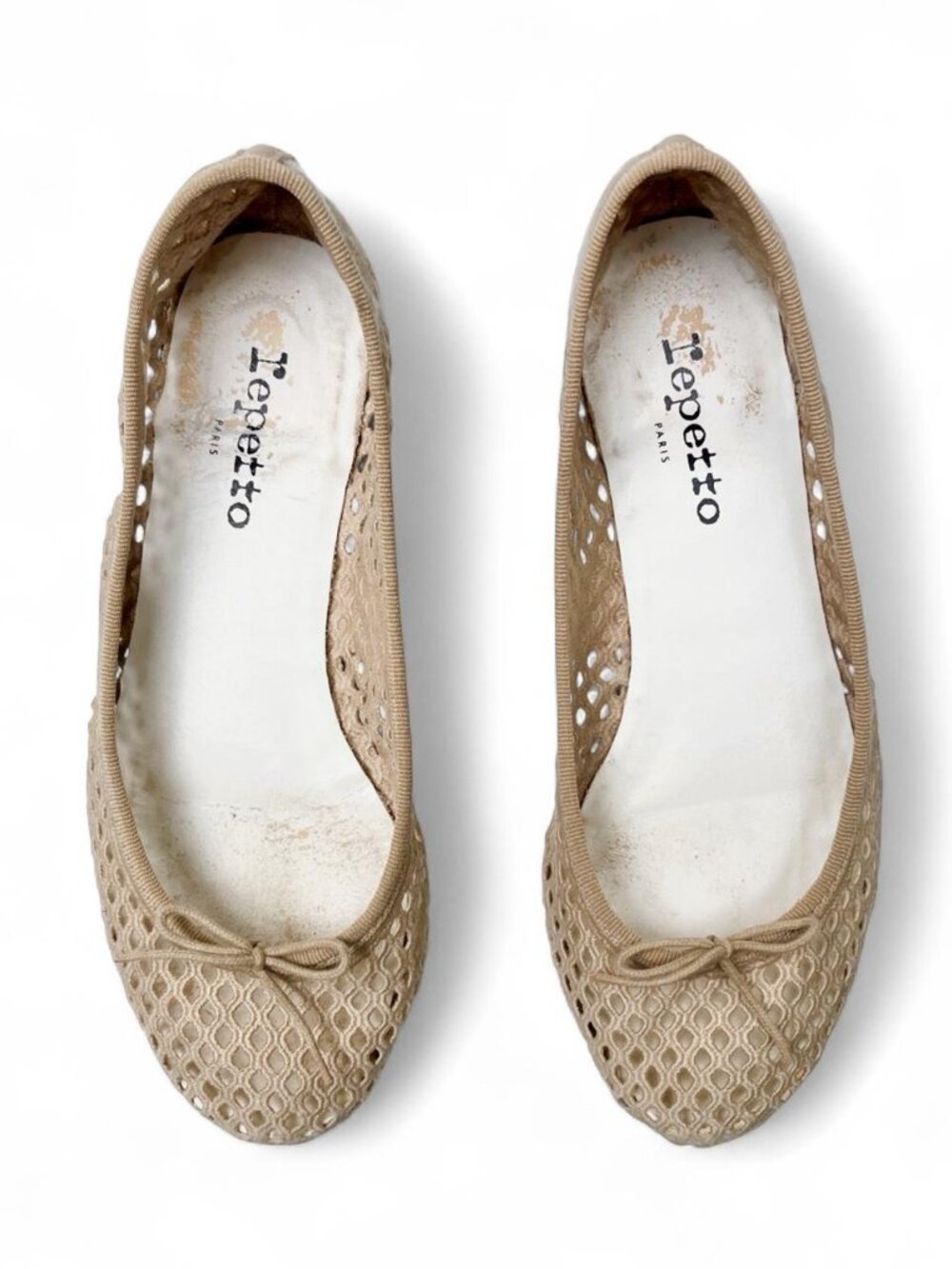 Rare Repetto Cendrillon Mesh Ballet Flats in Tan - Size 37.5 EU/7-7.5 US
